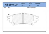 Тормозные колодки JEENICE WS250100 (зад. диск.)